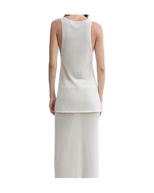 Totême White Totême Sleeveless Knitted Tank Top