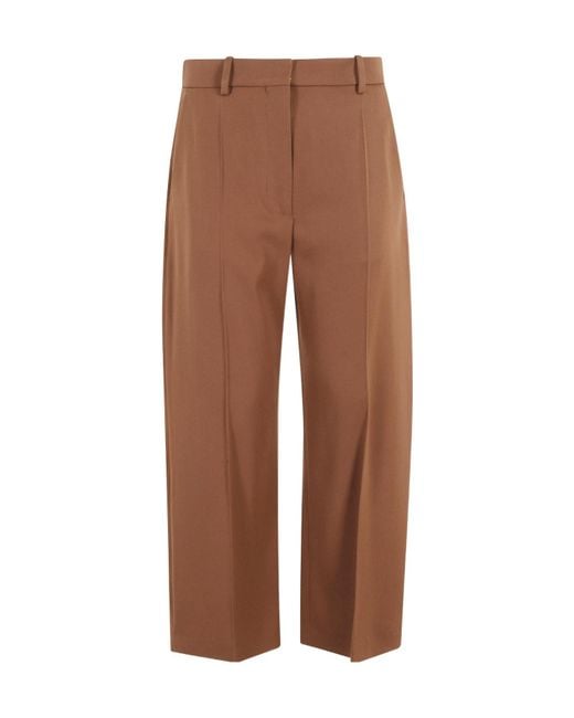 Marni Brown Crease Detailed Cropped Trousers