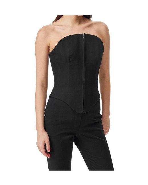 McQueen Blue Strapless Corset Top