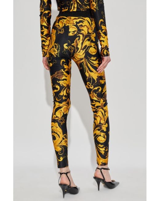 Versace Jeans Yellow Couture Barocco-Printed Stretched Leggings