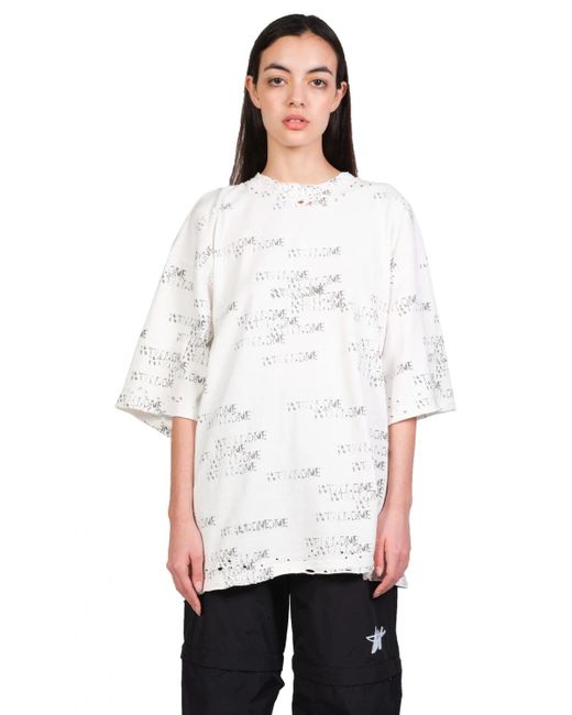 we11done White Round-Necked T-Shirt