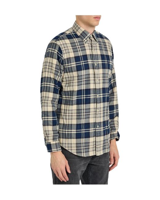 Polo Ralph Lauren Blue Plaid Flannel Shirt for men