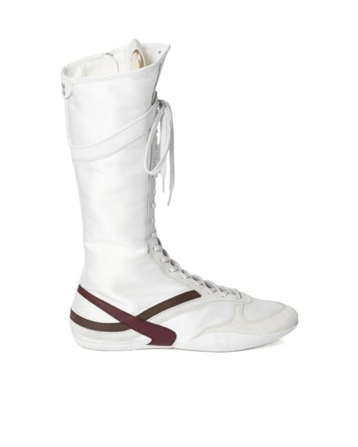 Miu Miu White Gymnasium Boots