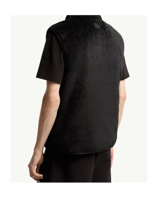 Moncler Black Teddy Fleece Reversible Down Vest for men