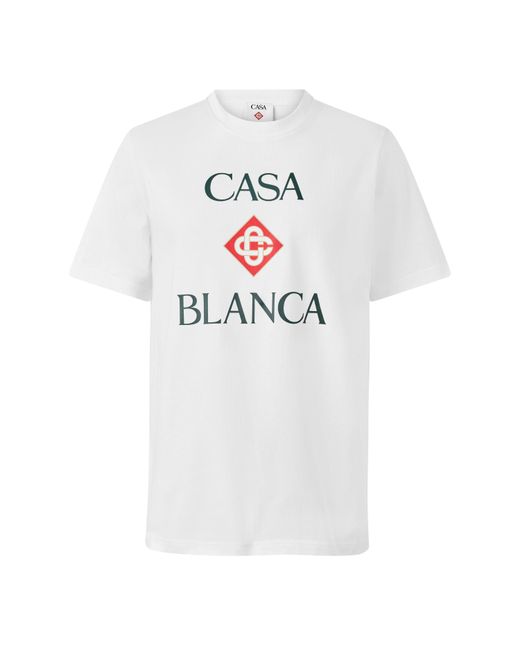 Casablanca White Printed T-Shirt for men