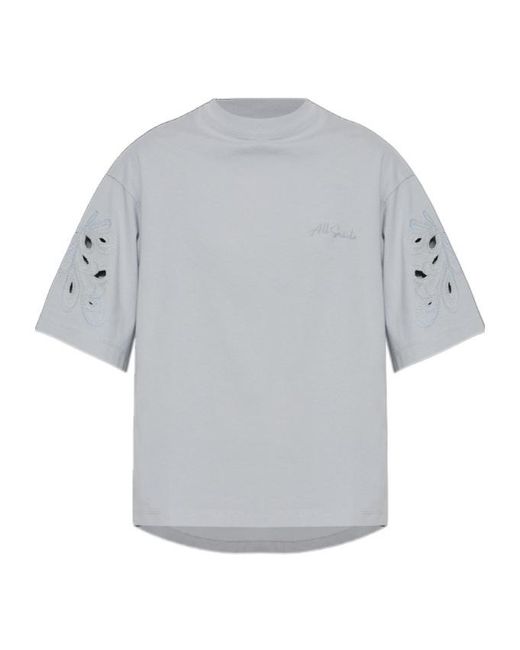 AllSaints Gray Casual Minimalist T-Shirt