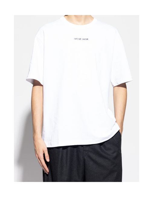 Samsøe & Samsøe White Round Neck Short-Sleeved T-Shirt for men