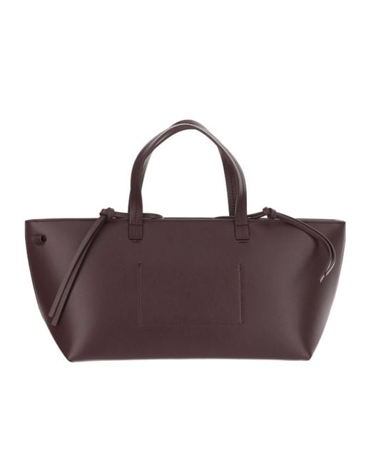 Jil Sander Purple Classic Logo Detailed Tote Bag