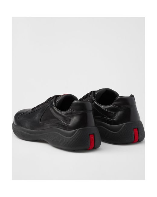 Prada Black America's Cup Nappa Leather Sneakers for men
