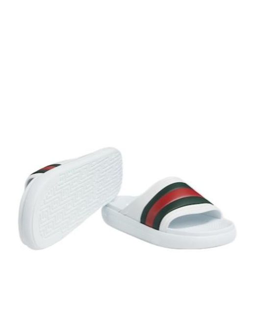 Gucci White Web Slide Sandals for men