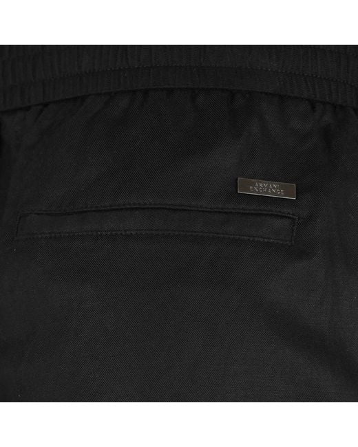 ARMANI EXCHANGE Black Elastic Waist Casual Pants for men