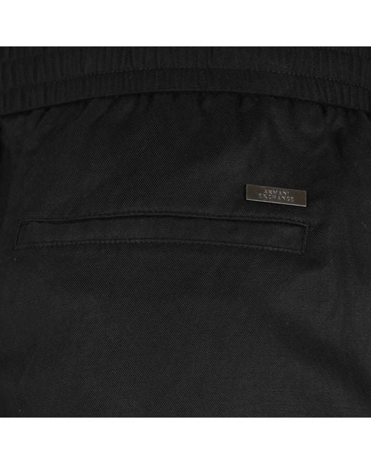 ARMANI EXCHANGE Black Elastic Waist Casual Pants for men