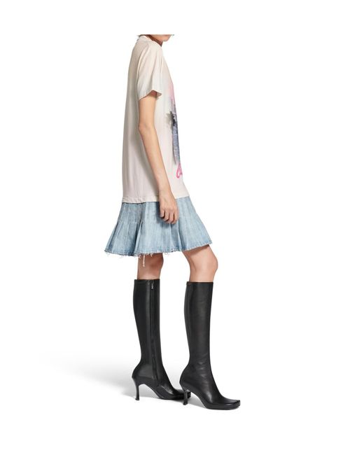 Balenciaga White Layered Mid Length T-Shirt Dress