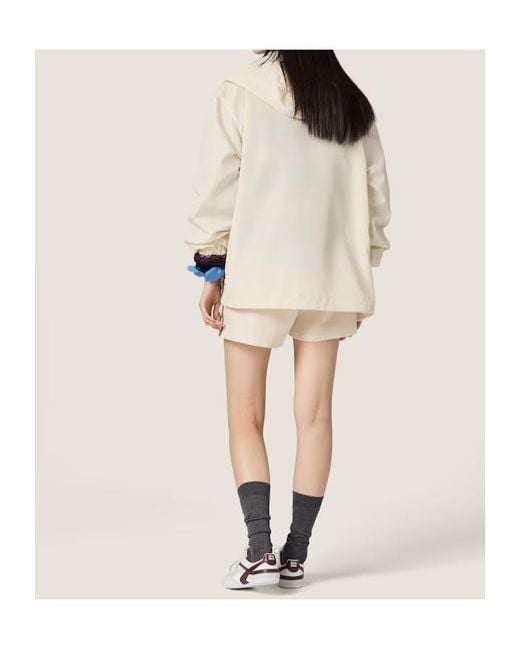 Miu Miu Natural Technical Fabric Shorts