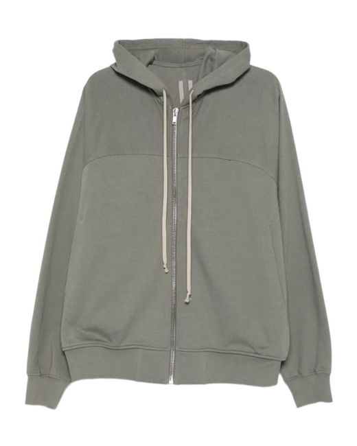 Rick Owens Gray Zipped Windbreaker Hoodie for men