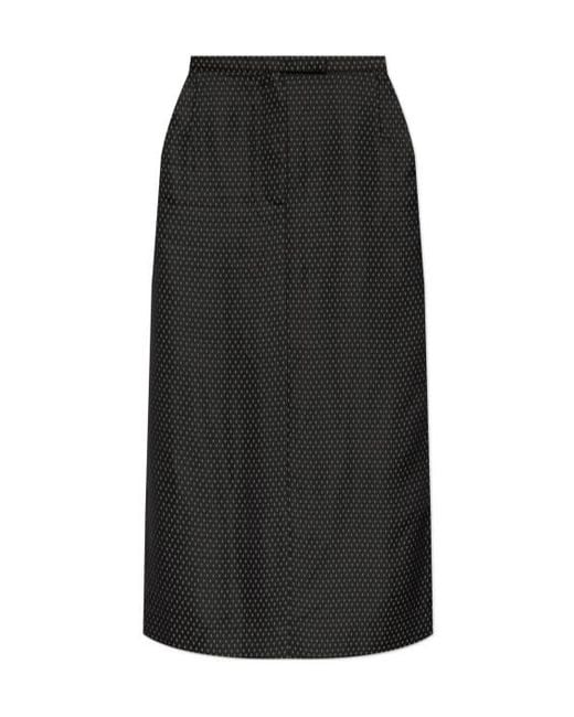 Dries Van Noten Black Polka Dot Skirt