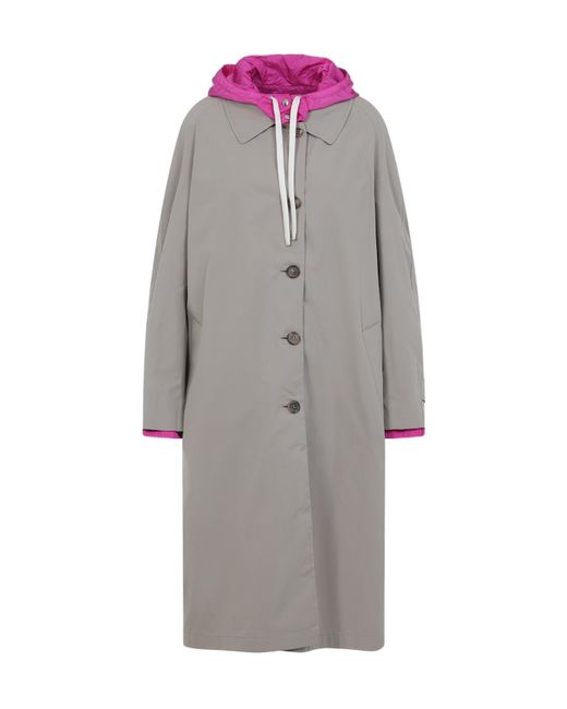 Miu Miu Gray Reversible Hooded Raincoat
