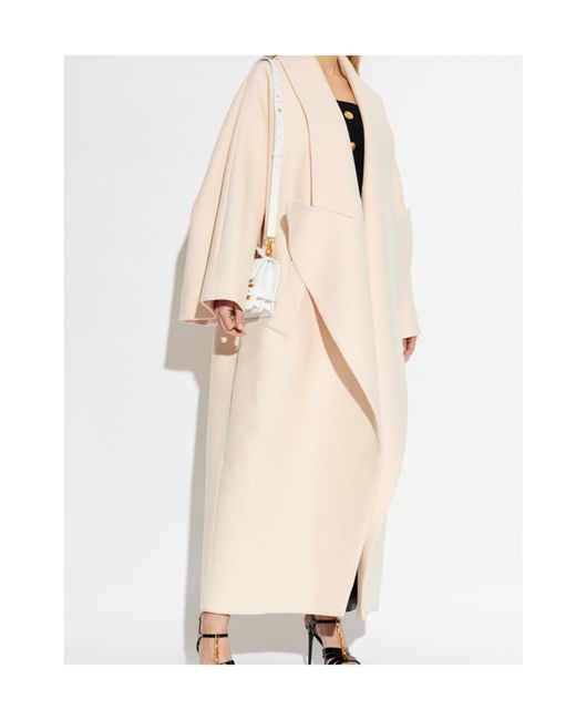Balmain White Open Front Coat