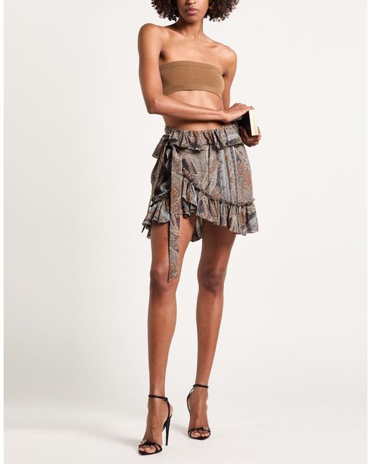 Saint Laurent Brown Colorful Flared Skirt