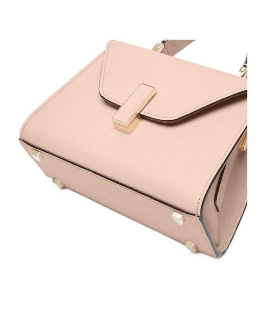 Valextra Pink Iside Foldover Micro Crossbody Bag