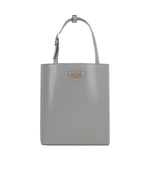 Prada Gray Logo Shoulder Bag