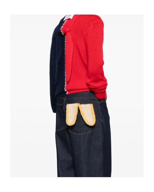 charlesjeffreyloverboy Red Charles Jeffrey Loverboy Roll-Neck Hooded Jumper for men