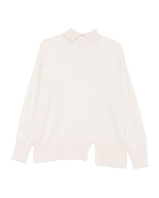 Antonelli White Turtleneck Long-Sleeved Sweater