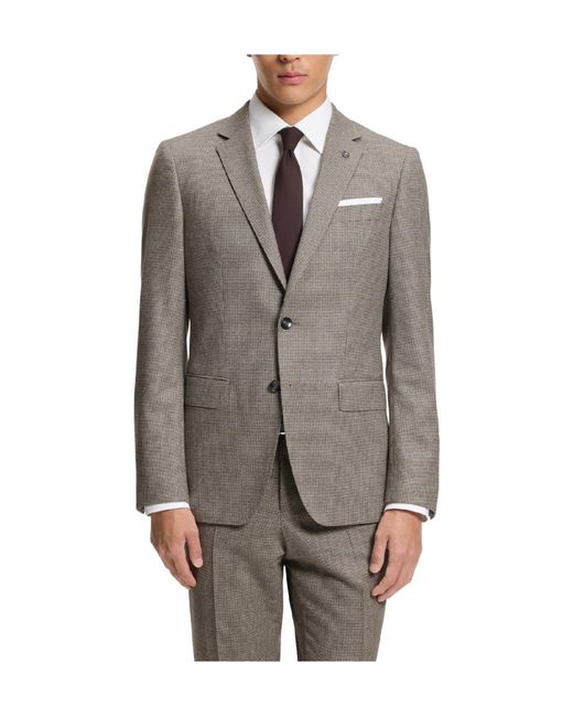 Boss Gray Single-Breasted Blazer for men