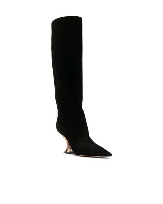 Casadei Black Elodie Pointed Toe Boots