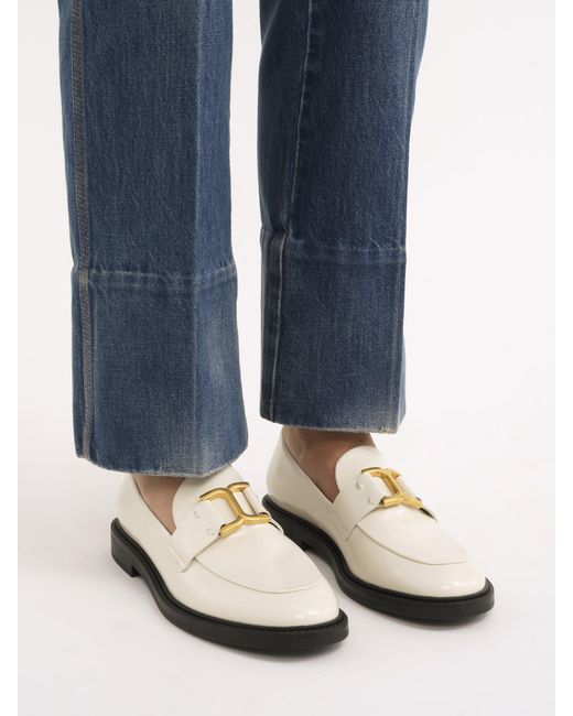 Chloé White Chloé Marcie Slip-On Loafers