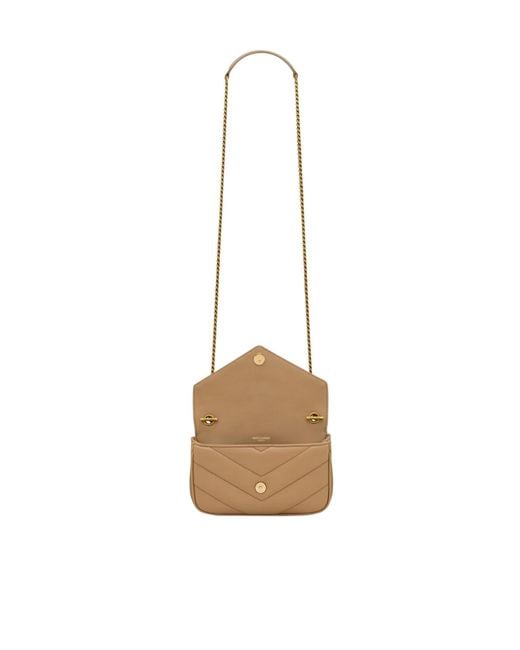 Saint Laurent White Loulou Logo Plaque Mini Shoulder Bag