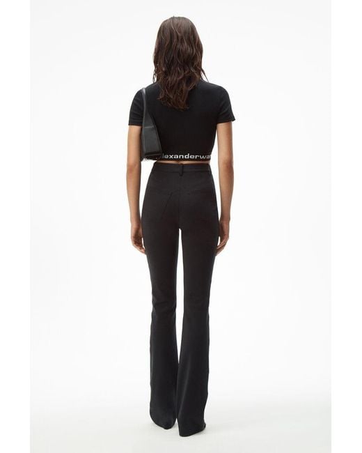 Alexander Wang Black Logo-Tape Cropped T-Shirt