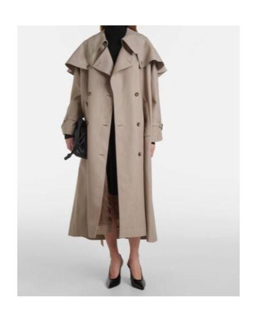 Altuzarra Natural Billie Caped Virgin Wool Trench Coat