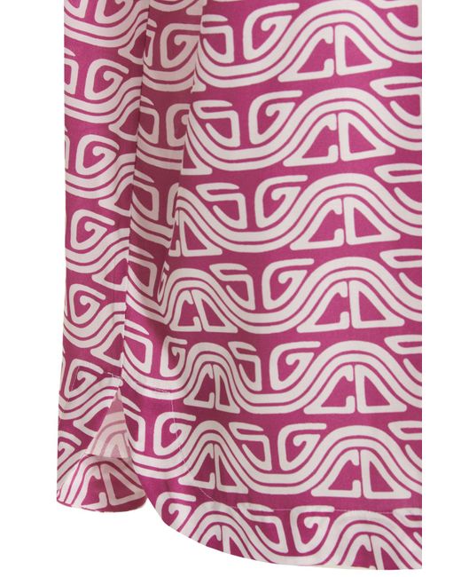 Gcds Pink Waved Logo Shirt for men