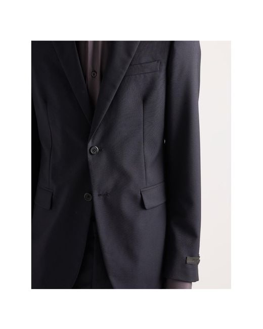 Prada Black Single Breasted Wool And Mohair Suit for men