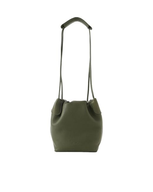 Loro Piana Green Bale Softy Leather Shoulder Bag