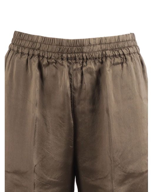 Aspesi Brown Elastic-Waistband Straight-Leg Pants