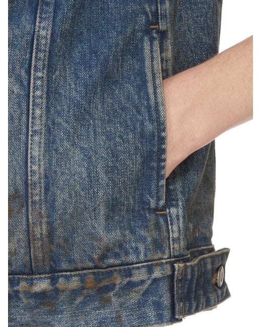 Rick Owens Blue Buttoned Denim Gilet for men