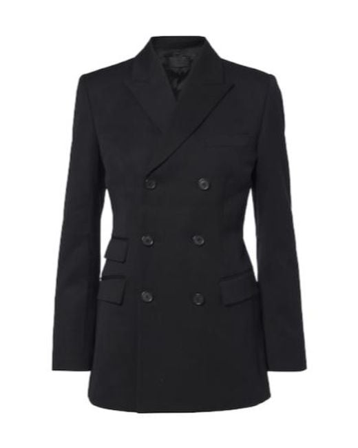 Nili Lotan Black Noah Double-Breasted Virgin Wool Blazer