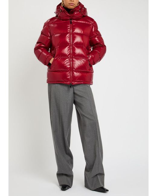 Moncler Red Maire Quilted Hooded Shell Jacket