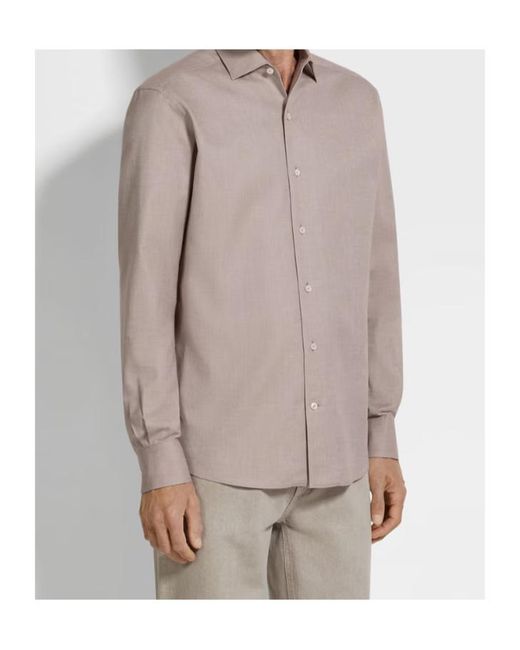 Zegna Brown Cashco Shirt for men