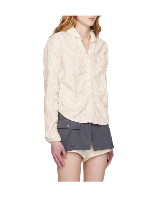 OPEN YY White Floral Pattern Shirt