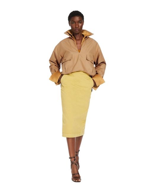 Max Mara Yellow High Waisted Midi Skirt