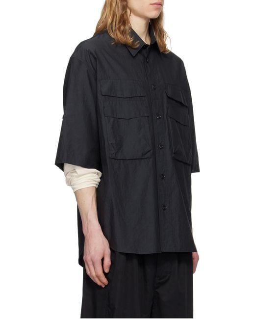 Lemaire Blue Button-Detailed Collared Shirt for men