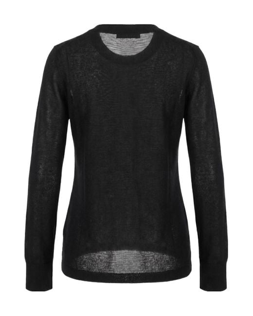 Malo Black Fine-Knit Cashmere Sweater