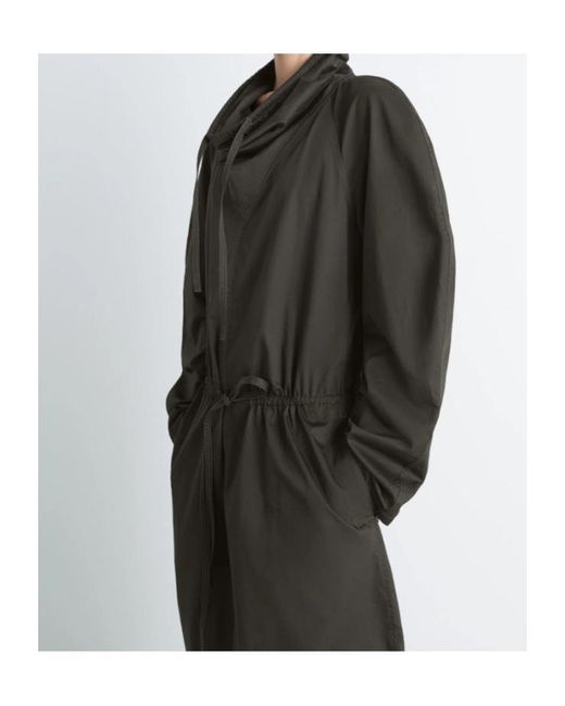 Lemaire Black Vareuse High Neck Drawstring Dress