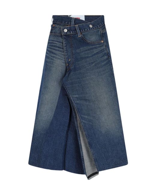 Junya Watanabe Blue X Levis Asymmetric Denim Skirt