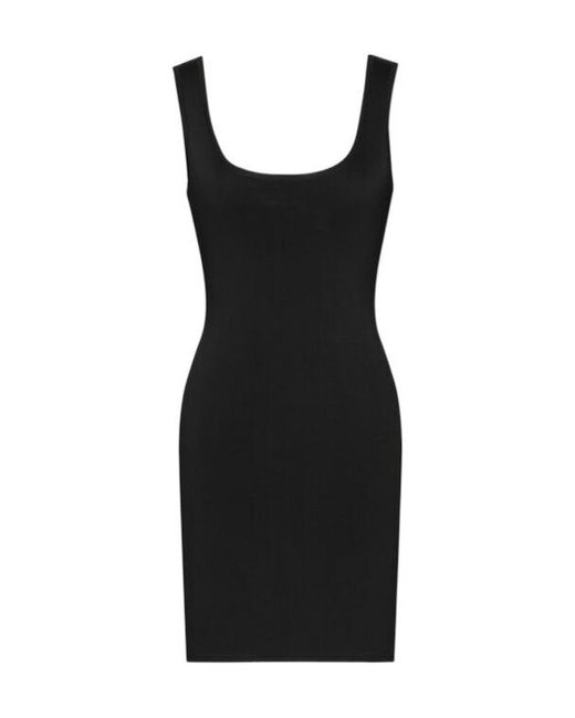 Saint Laurent Black Robe Courte Débardeur En Maille