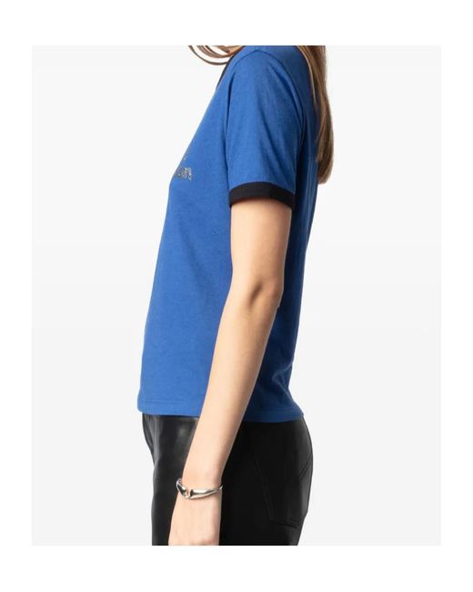 Zadig & Voltaire Blue Crystal-Embellished T-Shirt