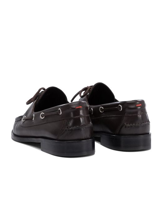 Aeyde Black Harris Leather Moccasin Flats